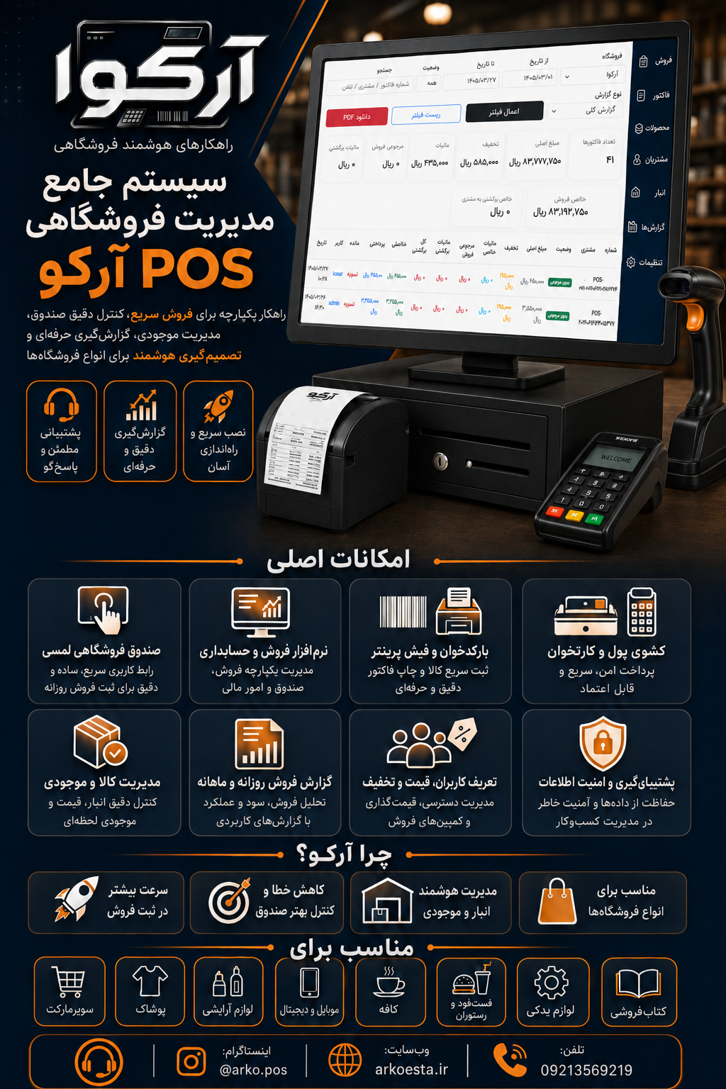 تراکت A4 ایستاده آرکوا